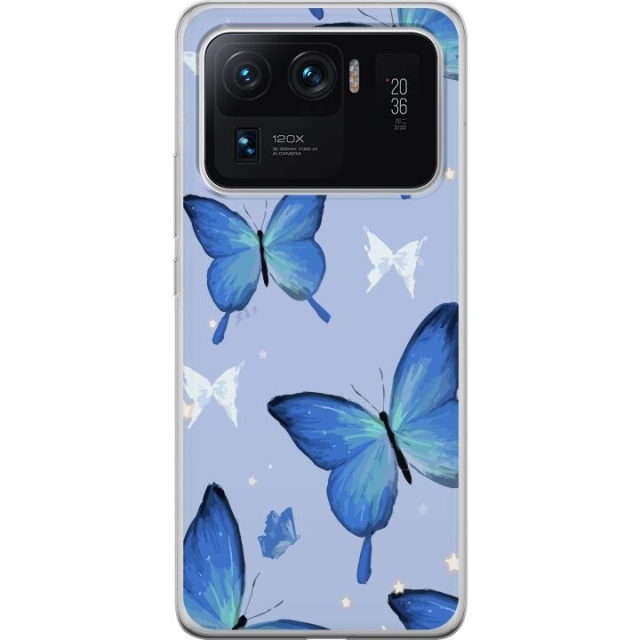Mobile case for Xiaomi Mi 11 Ultra with Blue butterflies design