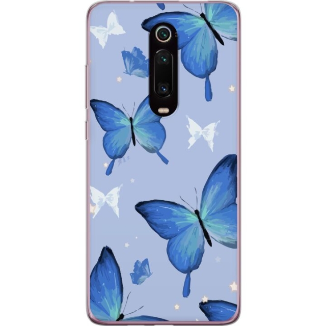 Mobile case for Xiaomi Mi 9T Pro  with Blue butterflies design