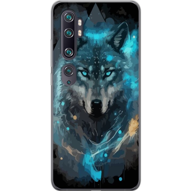 Mobile case for Xiaomi Mi Note 10 with Wolf design