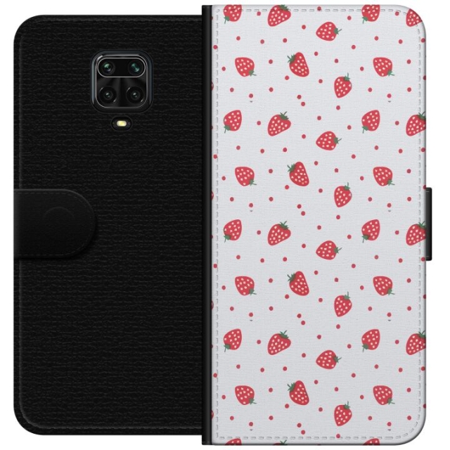 Wallet case for Xiaomi Redmi Note 9 Pro with Strawberries design