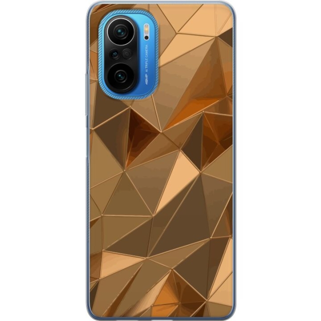 Mobile case for Xiaomi Poco F3 with 3D Gold design