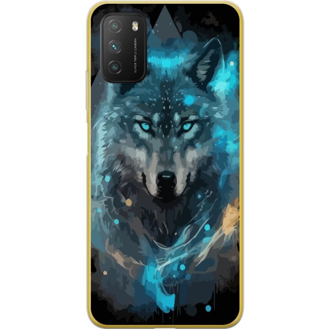 Mobile case for Xiaomi Poco M3  with Wolf design