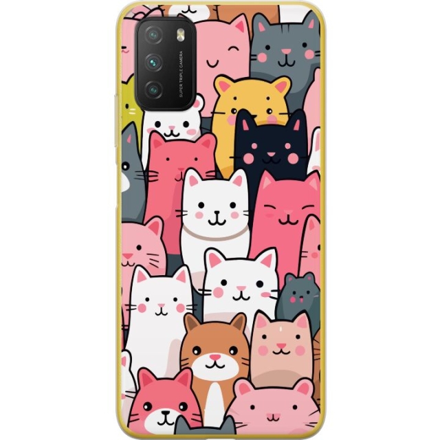 Mobile case for Xiaomi Poco M3  with Cat pattern design