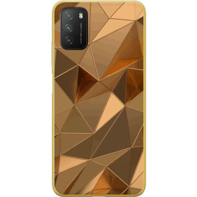 Mobile case for Xiaomi Poco M3  with 3D Gold design