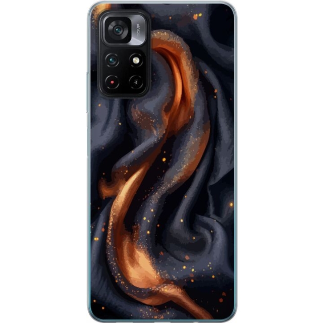 Mobile case for Xiaomi Poco M4 Pro 5G with Fiery silk design