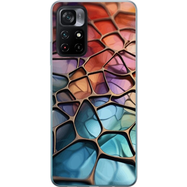 Mobile case for Xiaomi Poco M4 Pro 5G with Metallic pattern design