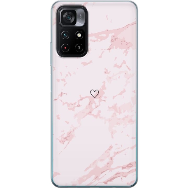 Mobile case for Xiaomi Poco M4 Pro 5G with Pink Heart design