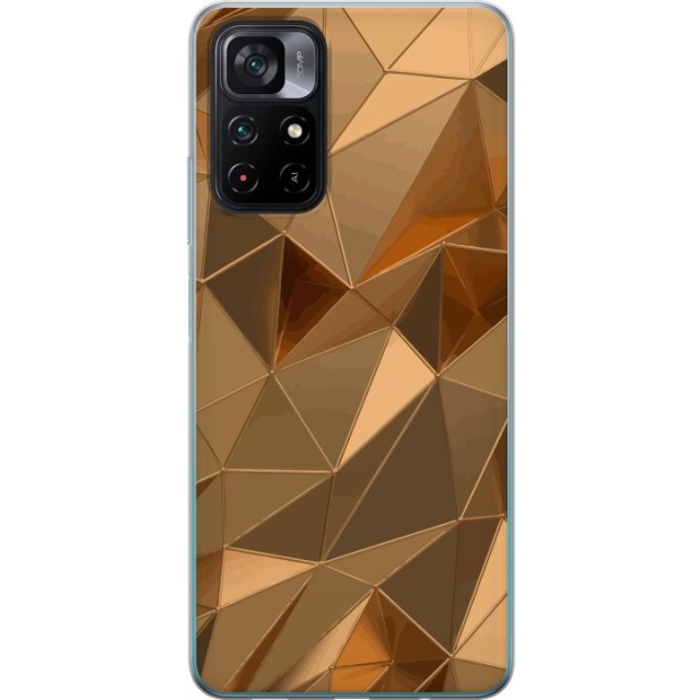 Mobile case for Xiaomi Poco M4 Pro 5G with 3D Gold design