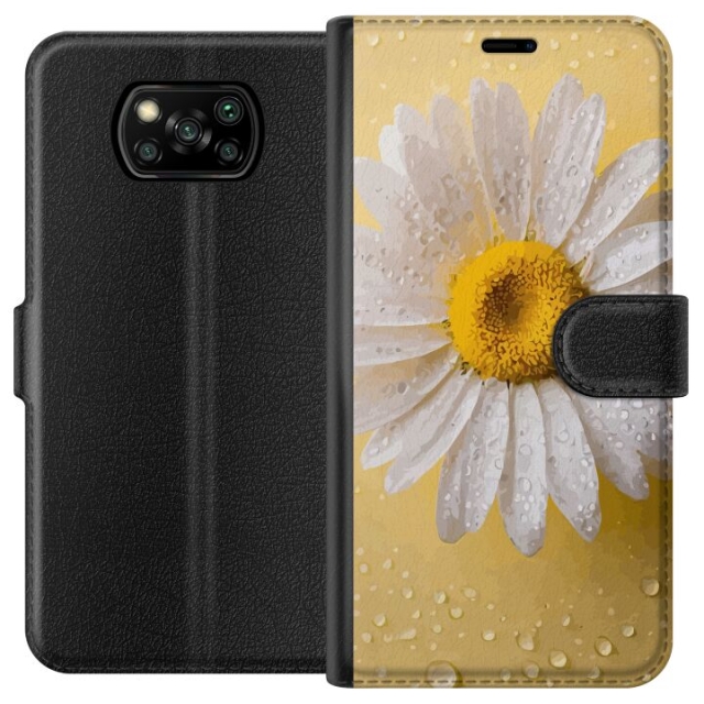 Wallet case for Xiaomi Poco X3 NFC with Porslinsblomma design