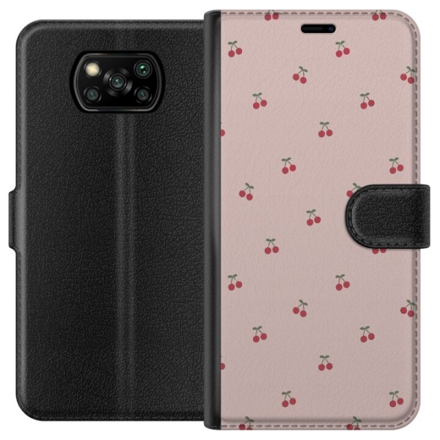 Wallet case for Xiaomi Poco X3 NFC with Cherry design