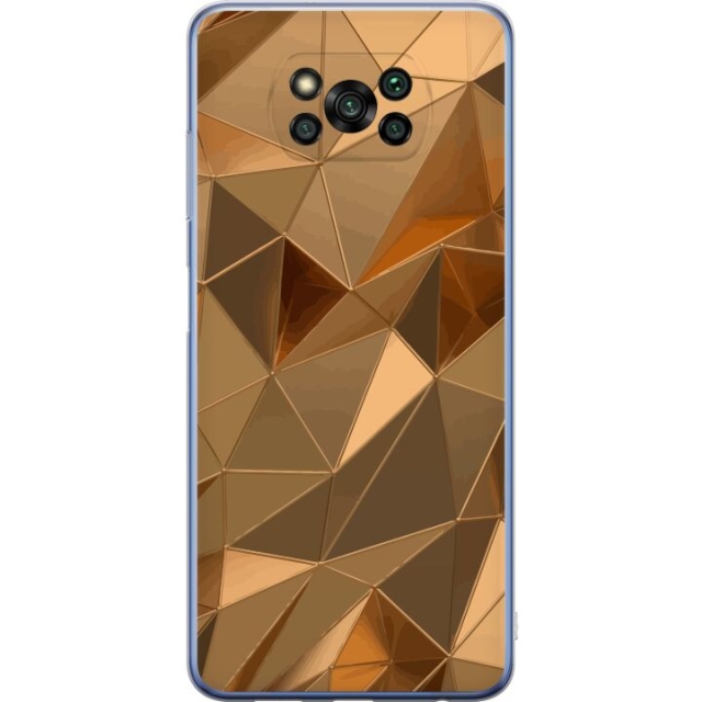 Mobile case for Xiaomi Poco X3 Pro with 3D Gold design