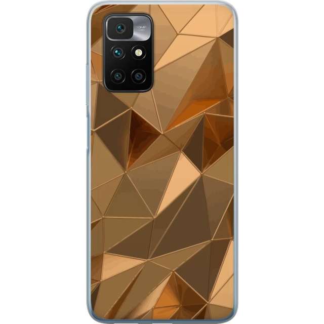 Mobile case for Xiaomi Redmi 10 with 3D Gold design
