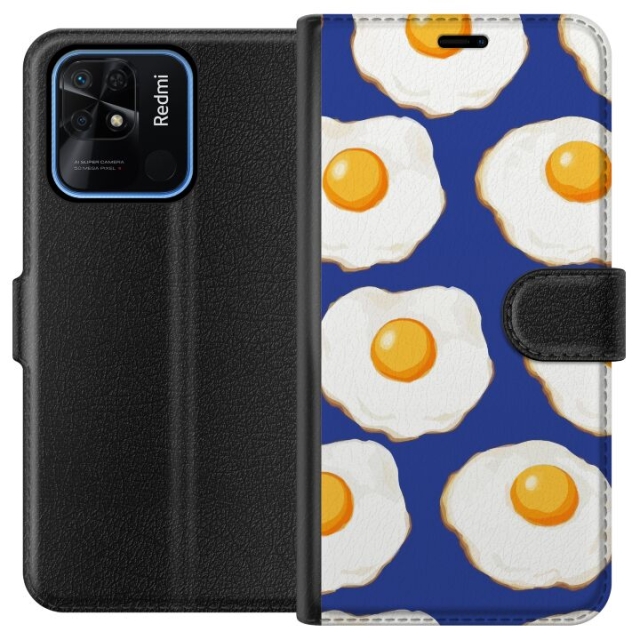 Wallet case for Xiaomi Redmi 10C with Fried eggs design