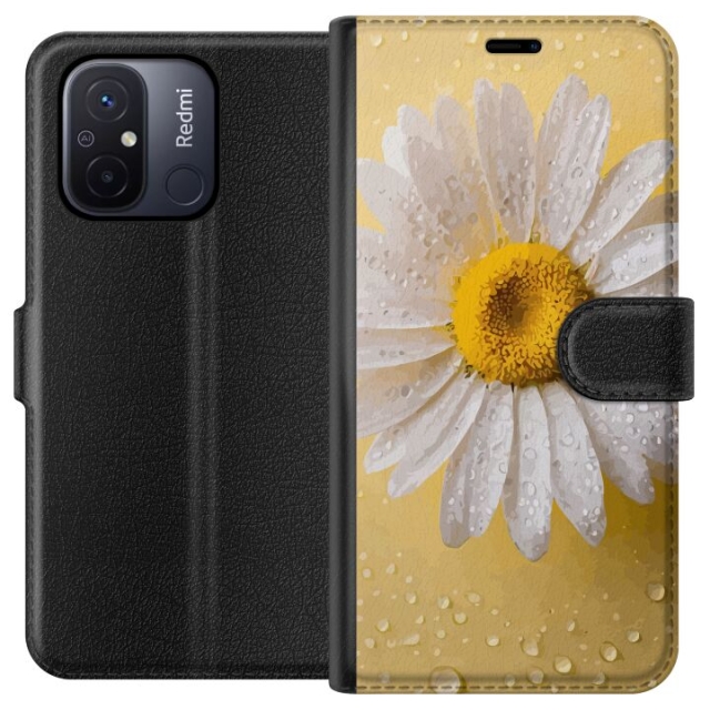Wallet case for Xiaomi Redmi 12C with Porslinsblomma design