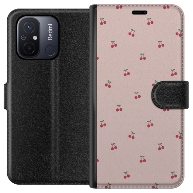 Wallet case for Xiaomi Redmi 12C with Cherry design
