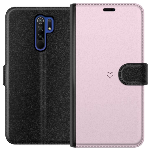Wallet case for Xiaomi Redmi 9 with Heart design