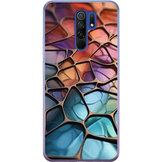 Mobile case for Xiaomi Redmi 9 with Metallic pattern design