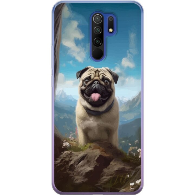 Mobile case for Xiaomi Redmi 9 with Happy Dog design