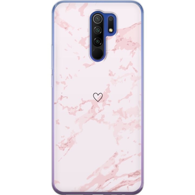 Mobile case for Xiaomi Redmi 9 with Pink Heart design
