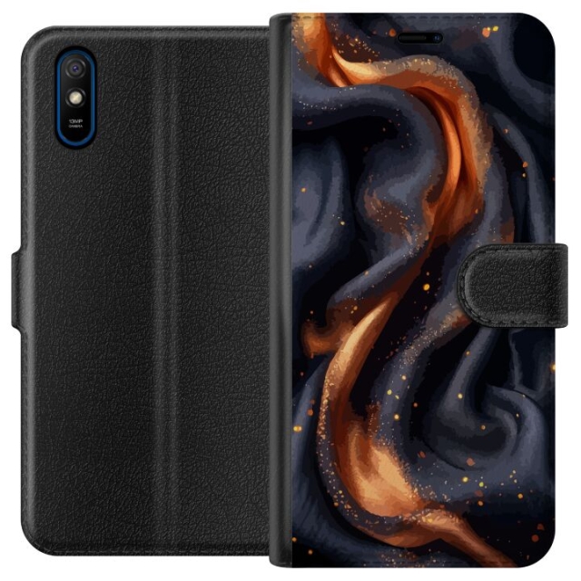Wallet case for Xiaomi Redmi 9A with Fiery silk design