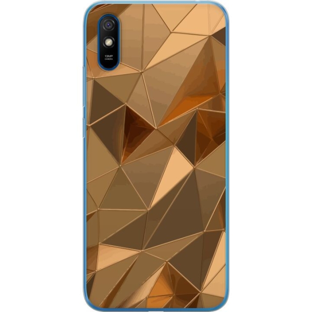 Mobile case for Xiaomi Redmi 9A with 3D Gold design
