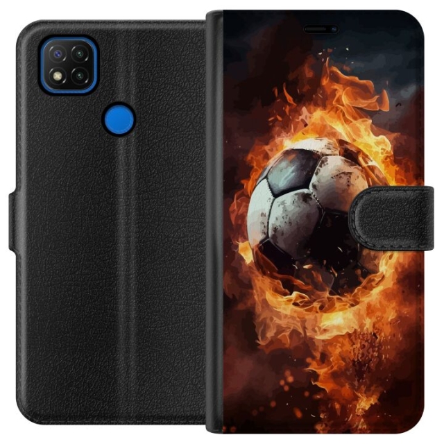 Wallet case for Xiaomi Redmi 9C with Football design