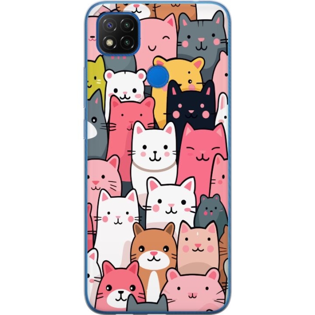Mobile case for Xiaomi Redmi 9C NFC with Cat pattern design