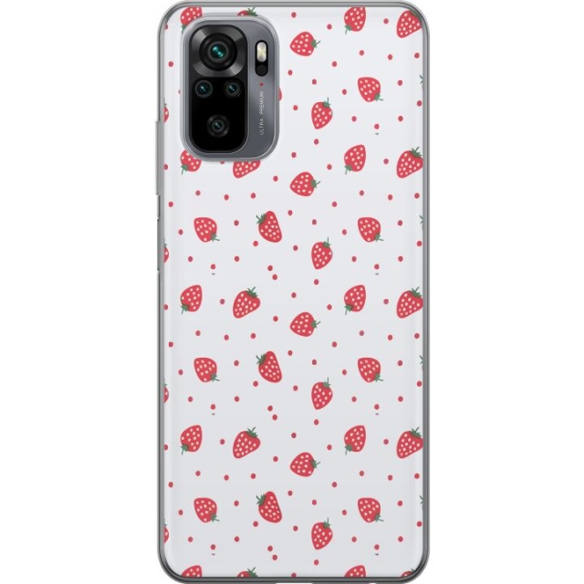 Mobile case for Xiaomi Redmi Note 10 with Strawberries design