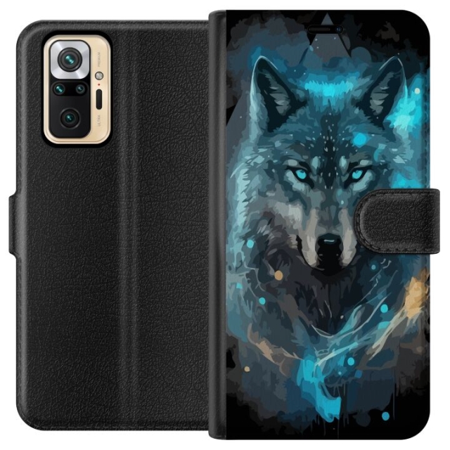 Wallet case for Xiaomi Redmi Note 10 Pro with Wolf design