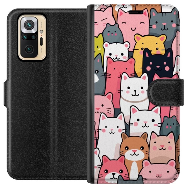 Wallet case for Xiaomi Redmi Note 10 Pro with Cat pattern design