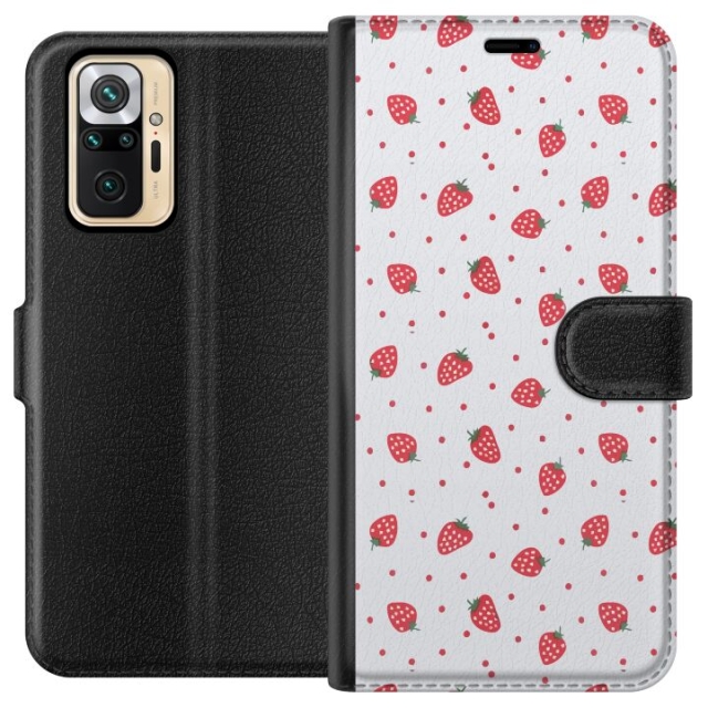 Wallet case for Xiaomi Redmi Note 10 Pro with Strawberries design