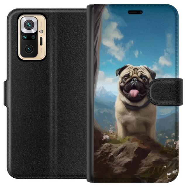 Wallet case for Xiaomi Redmi Note 10 Pro with Happy Dog design