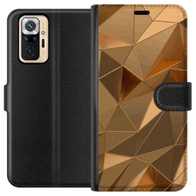 Wallet case for Xiaomi Redmi Note 10 Pro with 3D Gold design
