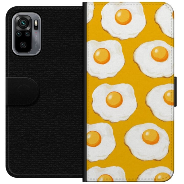Wallet case for Xiaomi Redmi Note 10S with Fried egg design