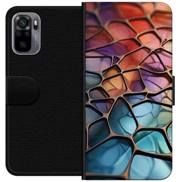 Wallet case for Xiaomi Redmi Note 10S with Metallic pattern design