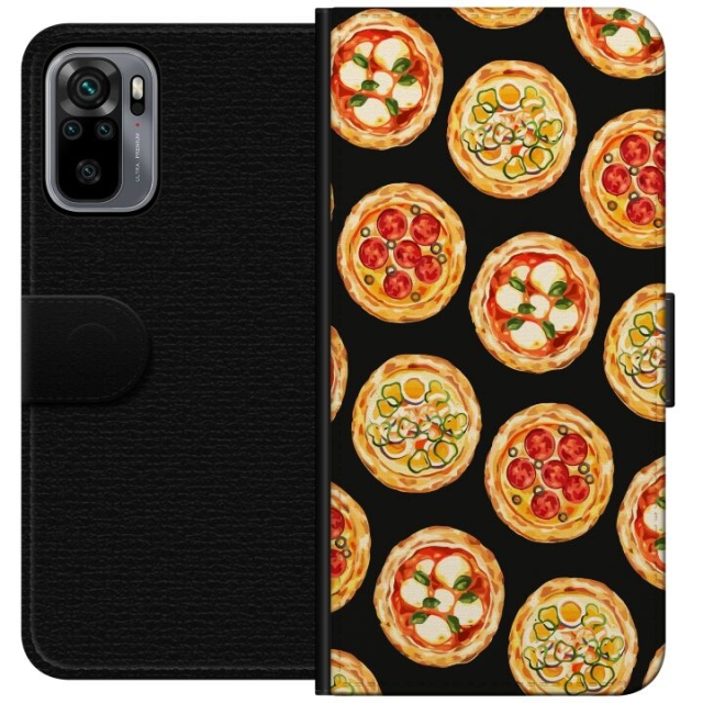 Wallet case for Xiaomi Redmi Note 10S with Pizza design