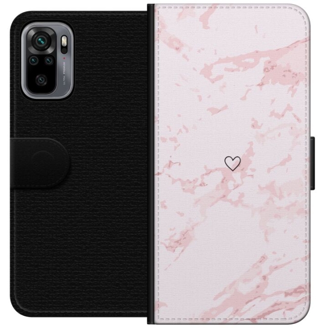 Wallet case for Xiaomi Redmi Note 10S with Pink Heart design