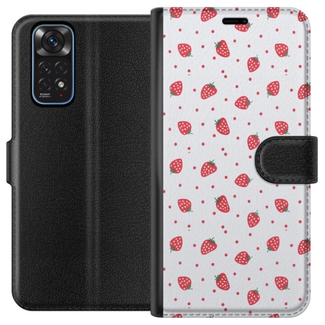 Wallet case for Xiaomi Redmi Note 11 with Strawberries design