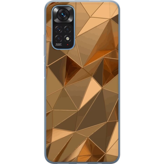Mobile case for Xiaomi Redmi Note 11 with 3D Gold design