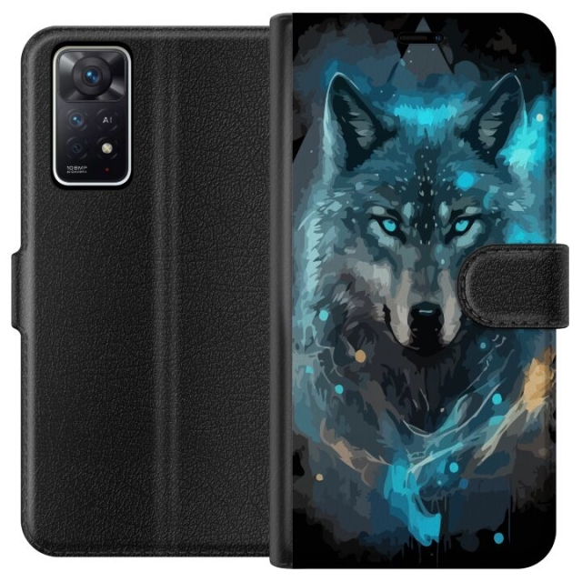 Wallet case for Xiaomi Redmi Note 11 Pro 5G with Wolf design