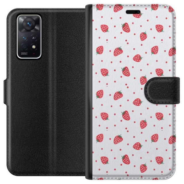 Wallet case for Xiaomi Redmi Note 11 Pro 5G with Strawberries design