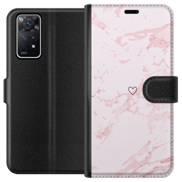 Wallet case for Xiaomi Redmi Note 11 Pro 5G with Pink Heart design