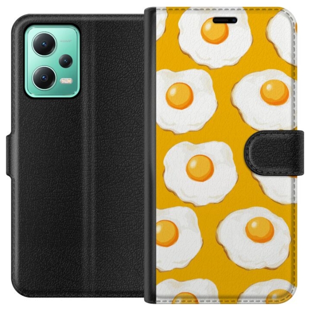 Wallet case for Xiaomi Redmi Note 12 with Fried egg design