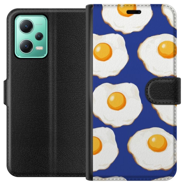 Wallet case for Xiaomi Redmi Note 12 with Fried eggs design