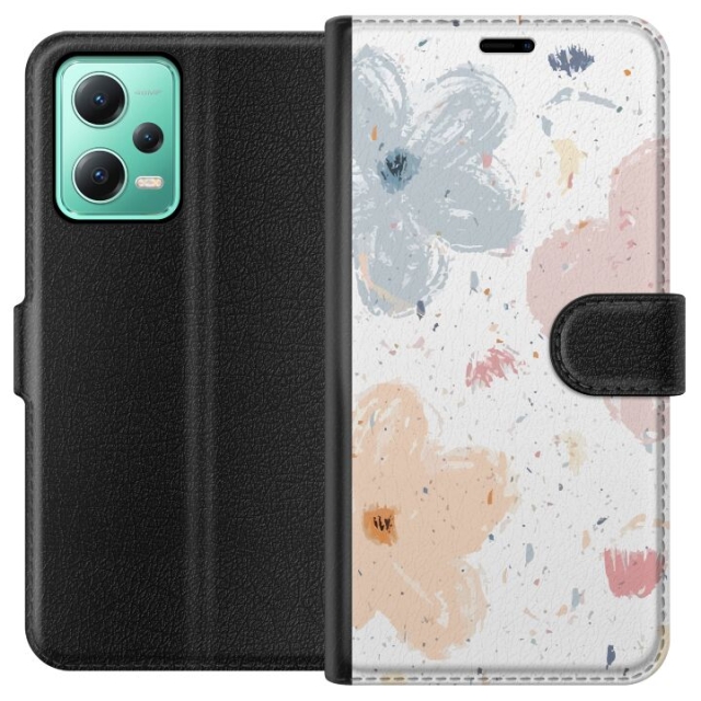 Wallet case for Xiaomi Redmi Note 12 with Flowers design
