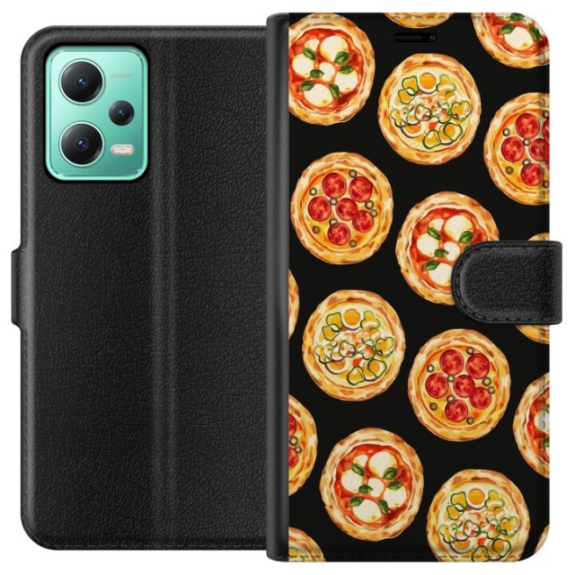 Wallet case for Xiaomi Redmi Note 12 with Pizza design