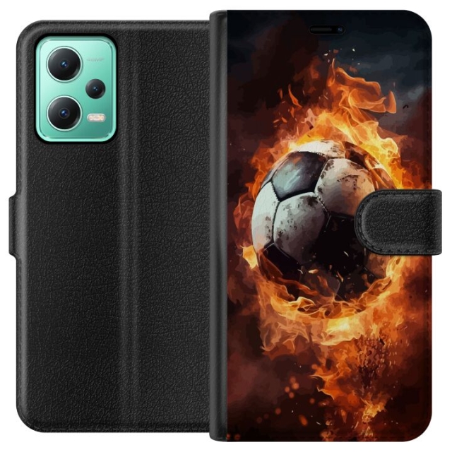 Wallet case for Xiaomi Redmi Note 12 with Football design