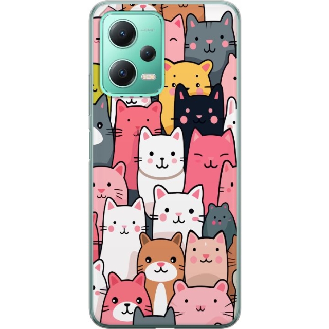 Mobile case for Xiaomi Redmi Note 12 with Cat pattern design