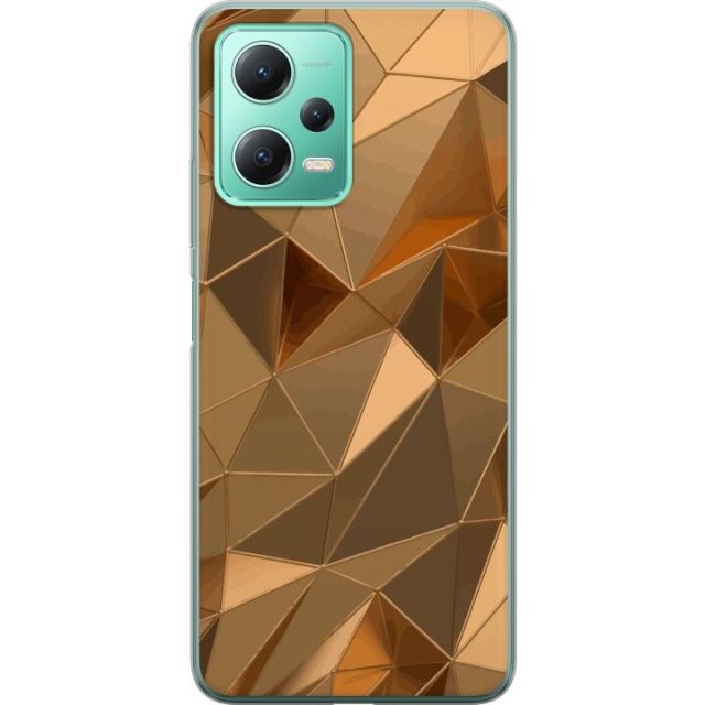Mobile case for Xiaomi Redmi Note 12 with 3D Gold design