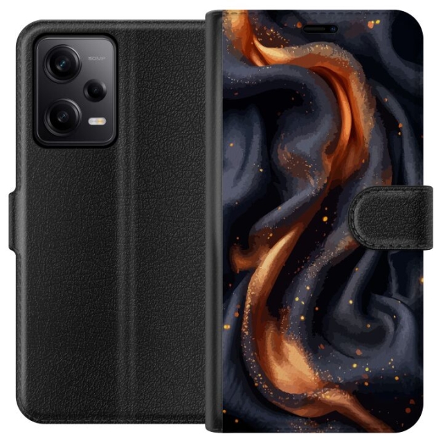 Wallet case for Xiaomi Redmi Note 12 Pro with Fiery silk design